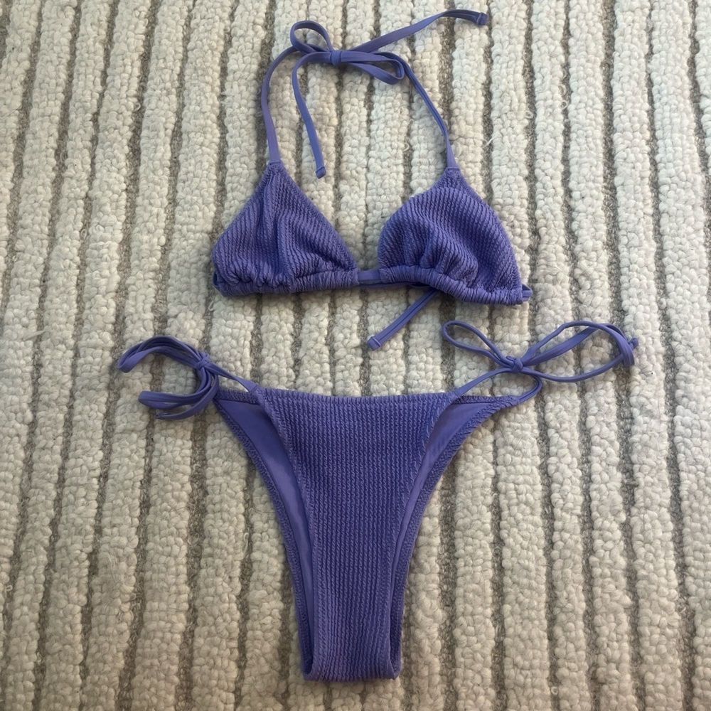 Aerie never worn purple textured bikini